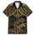 Black and Gold Polynesia Family Matching Mermaid Dress and Hawaiian Shirt Plumeria Tattoo With Polynesian Pattern