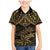 Black and Gold Polynesia Family Matching Mermaid Dress and Hawaiian Shirt Plumeria Tattoo With Polynesian Pattern