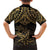 Black and Gold Polynesia Hawaiian Shirt Plumeria Tattoo With Polynesian Pattern