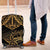 Black and Gold Polynesia Luggage Cover Plumeria Tattoo With Polynesian Pattern