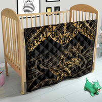 Black and Gold Polynesia Quilt Plumeria Tattoo With Polynesian Pattern