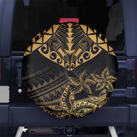 Black and Gold Polynesia Spare Tire Cover Plumeria Tattoo With Polynesian Pattern LT14 - Polynesian Pride