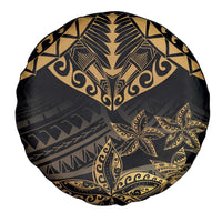 Black and Gold Polynesia Spare Tire Cover Plumeria Tattoo With Polynesian Pattern LT14 - Polynesian Pride