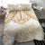 White and Gold Polynesia Bedding Set Plumeria Tattoo With Polynesian Pattern