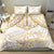 White and Gold Polynesia Bedding Set Plumeria Tattoo With Polynesian Pattern