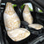 White and Gold Polynesia Car Seat Cover Plumeria Tattoo With Polynesian Pattern