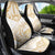 White and Gold Polynesia Car Seat Cover Plumeria Tattoo With Polynesian Pattern