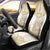 White and Gold Polynesia Car Seat Cover Plumeria Tattoo With Polynesian Pattern