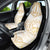 White and Gold Polynesia Car Seat Cover Plumeria Tattoo With Polynesian Pattern