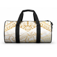White and Gold Polynesia Duffle Bag Plumeria Tattoo With Polynesian Pattern LT14 One size White - Polynesian Pride