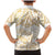 White and Gold Polynesia Family Matching Mermaid Dress and Hawaiian Shirt Plumeria Tattoo With Polynesian Pattern