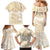 White and Gold Polynesia Family Matching Mermaid Dress and Hawaiian Shirt Plumeria Tattoo With Polynesian Pattern