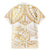 White and Gold Polynesia Family Matching Mermaid Dress and Hawaiian Shirt Plumeria Tattoo With Polynesian Pattern