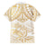 White and Gold Polynesia Family Matching Off The Shoulder Long Sleeve Dress and Hawaiian Shirt Plumeria Tattoo With Polynesian Pattern