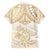 White and Gold Polynesia Family Matching Summer Maxi Dress and Hawaiian Shirt Plumeria Tattoo With Polynesian Pattern