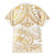 White and Gold Polynesia Hawaiian Shirt Plumeria Tattoo With Polynesian Pattern