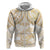 White and Gold Polynesia Hoodie Plumeria Tattoo With Polynesian Pattern