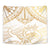 White and Gold Polynesia Tapestry Plumeria Tattoo With Polynesian Pattern