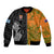 Custom Fiji And Australia Rugby Bomber Jacket Fijian Tapa Pattern With Aussie Aboriginal Art