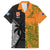 Custom Fiji And Australia Rugby Family Matching Short Sleeve Bodycon Dress and Hawaiian Shirt Fijian Tapa Pattern With Aussie Aboriginal Art