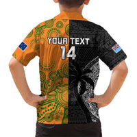 Custom Fiji And Australia Rugby Hawaiian Shirt Fijian Tapa Pattern With Aussie Aboriginal Art