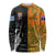 Custom Fiji And Australia Rugby Long Sleeve Shirt Fijian Tapa Pattern With Aussie Aboriginal Art