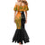 Custom Fiji And Australia Rugby Mermaid Dress Fijian Tapa Pattern With Aussie Aboriginal Art