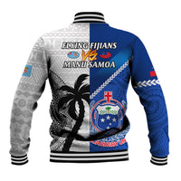 Fiji And Samoa Rugby Baseball Jacket 2023 World Cup Samoan Mix Tapa Pattern LT14 - Polynesian Pride