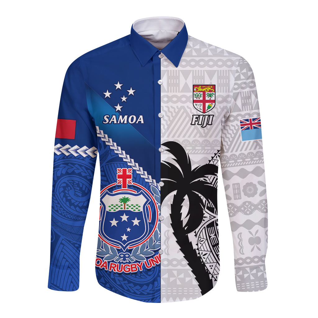 fiji-and-samoa-rugby-long-sleeve-button-shirt-2023-world-cup-samoan-mix-tapa-pattern