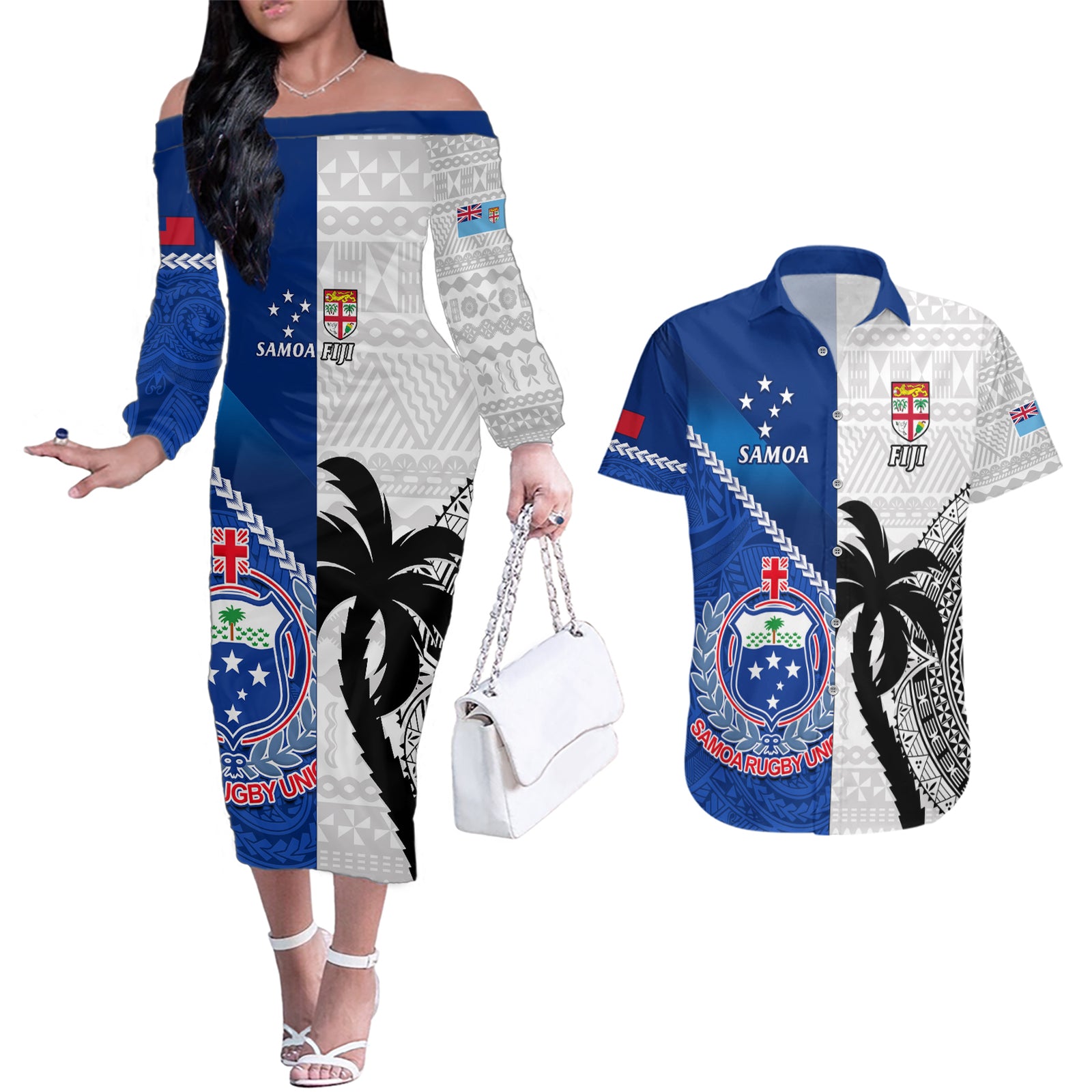 custom-fiji-and-samoa-rugby-couples-matching-off-the-shoulder-long-sleeve-dress-and-hawaiian-shirt-2023-world-cup-samoan-mix-tapa-pattern