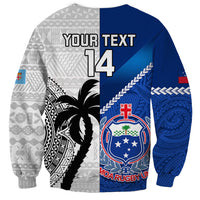 Custom Fiji And Samoa Rugby Sweatshirt 2023 World Cup Samoan Mix Tapa Pattern LT14 - Polynesian Pride