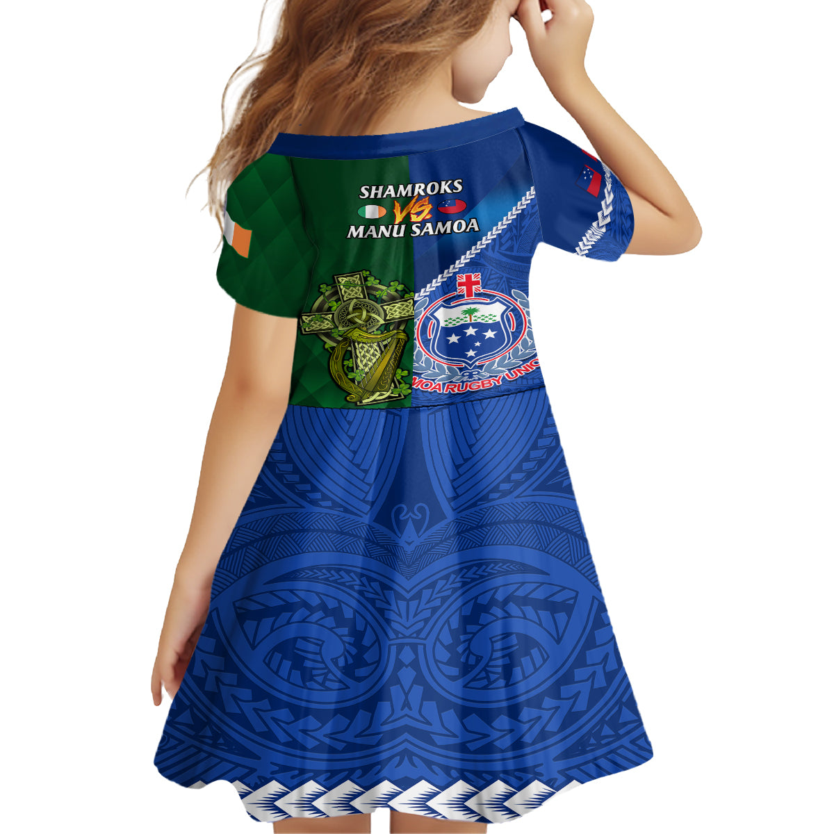 samoa-and-ireland-rugby-family-matching-long-sleeve-bodycon-dress-and-hawaiian-shirt-2023-world-cup-manu-samoa-with-shamrocks
