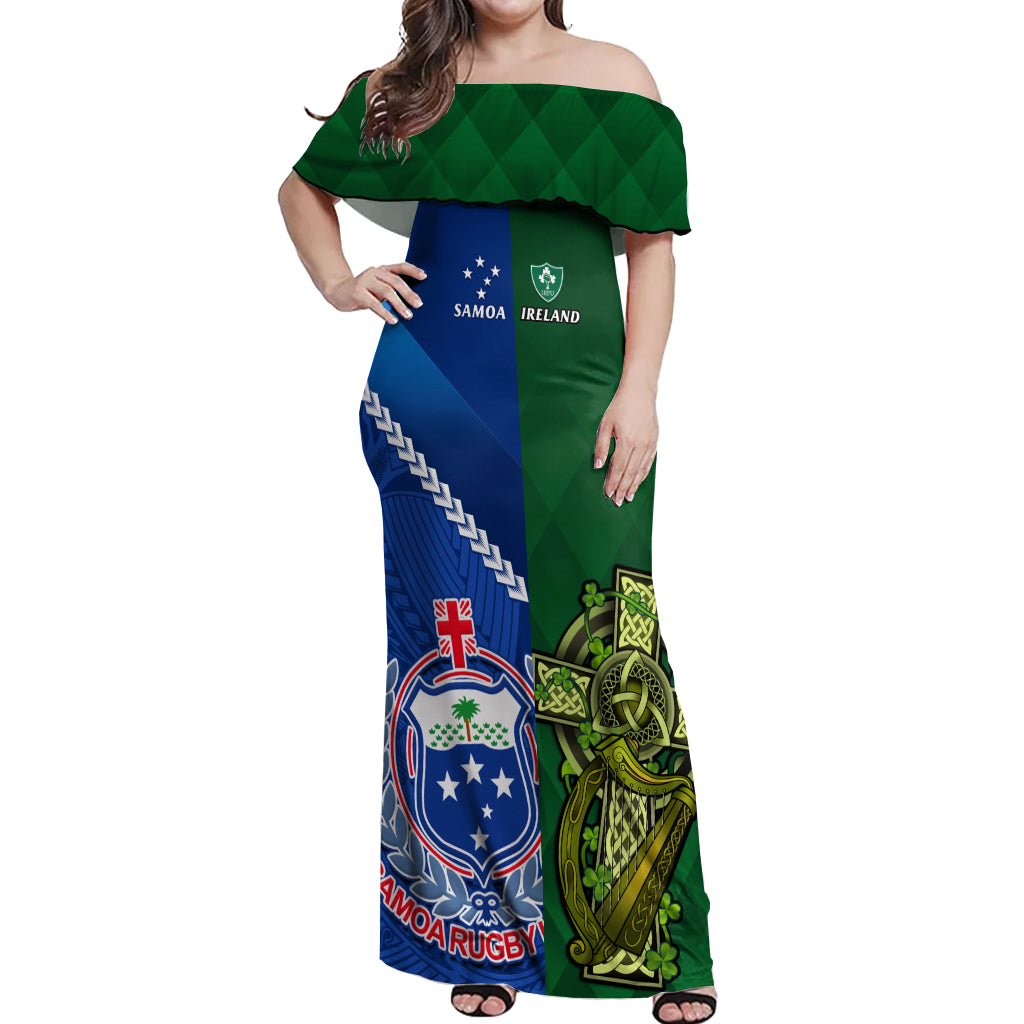 samoa-and-ireland-rugby-off-shoulder-maxi-dress-2023-world-cup-manu-samoa-with-shamrocks