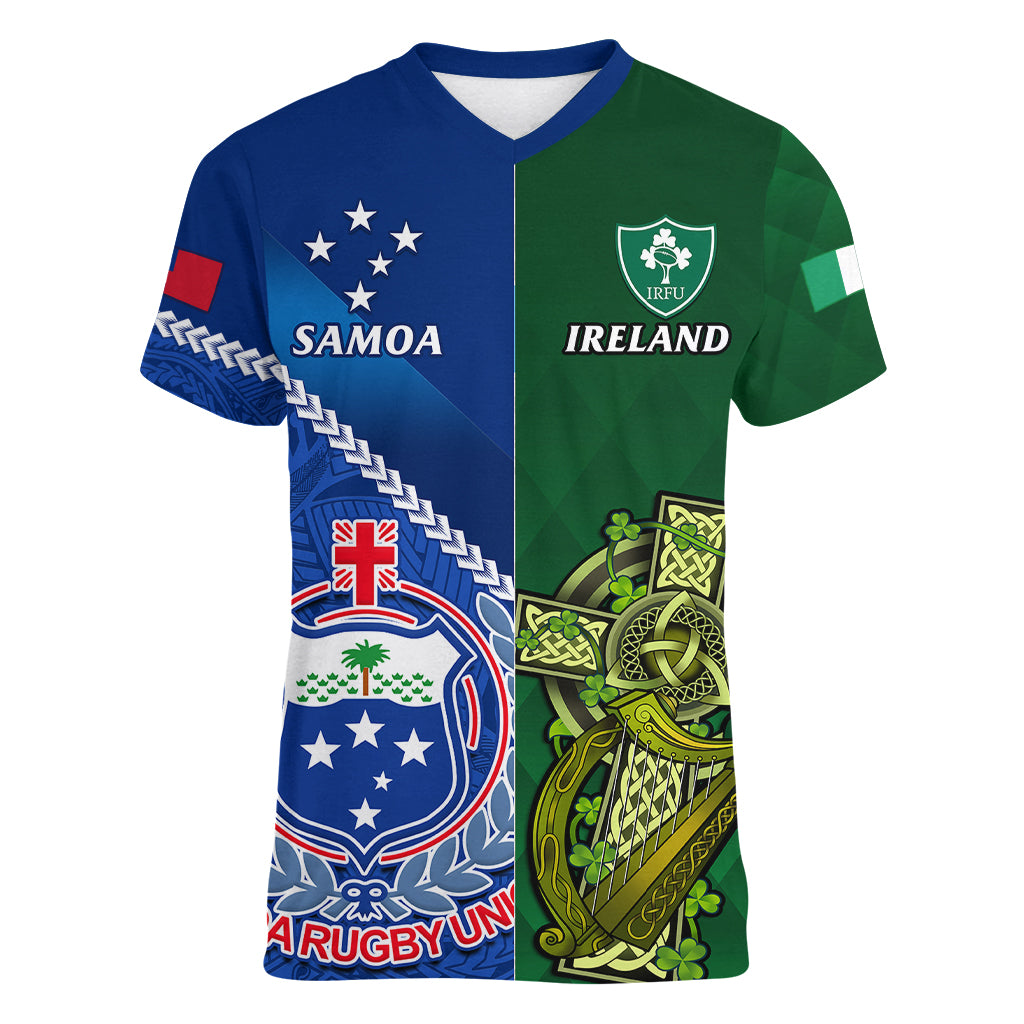 samoa-and-ireland-rugby-women-v-neck-t-shirt-2023-world-cup-manu-samoa-with-shamrocks