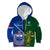 Custom Samoa And Ireland Rugby Kid Hoodie 2023 World Cup Manu Samoa With Shamrocks LT14 Blue - Polynesian Pride