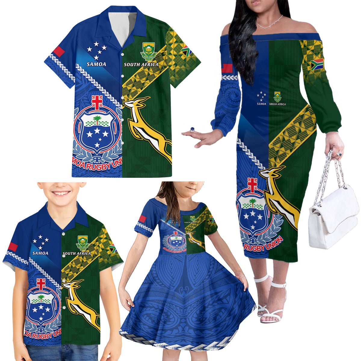 samoa-and-south-africa-rugby-family-matching-off-shoulder-long-sleeve-dress-and-hawaiian-shirt-2023-world-cup-manu-samoa-with-springboks