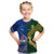 Samoa And South Africa Rugby Kid T Shirt 2023 World Cup Manu Samoa With Springboks LT14 Blue - Polynesian Pride