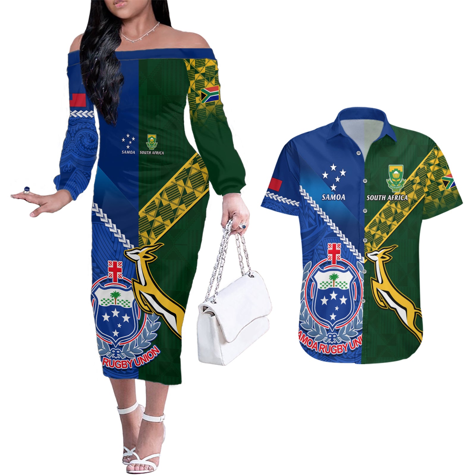 custom-samoa-and-south-africa-rugby-couples-matching-off-the-shoulder-long-sleeve-dress-and-hawaiian-shirt-2023-world-cup-manu-samoa-with-springboks