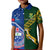 Custom Samoa And South Africa Rugby Kid Polo Shirt 2023 World Cup Manu Samoa With Springboks LT14 Kid Blue - Polynesian Pride