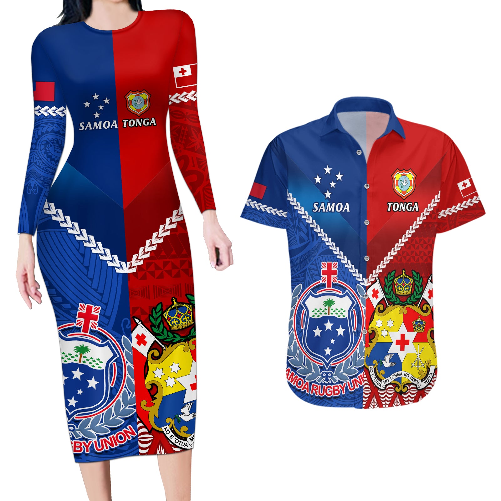 custom-samoa-and-tonga-rugby-couples-matching-long-sleeve-bodycon-dress-and-hawaiian-shirt-2023-world-cup-manu-samoa-with-ikale-tahi