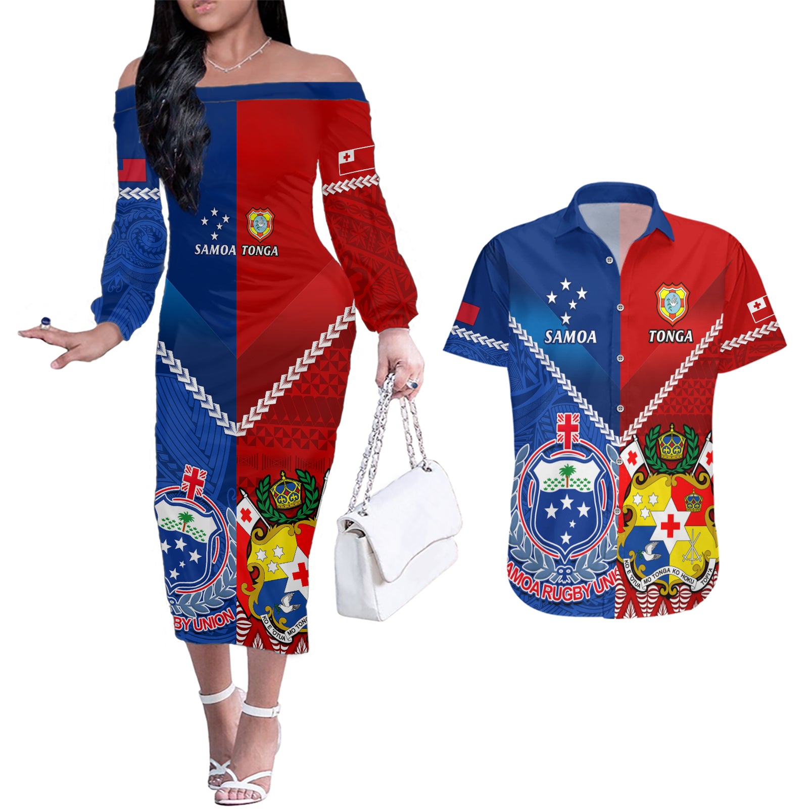 custom-samoa-and-tonga-rugby-couples-matching-off-the-shoulder-long-sleeve-dress-and-hawaiian-shirt-2023-world-cup-manu-samoa-with-ikale-tahi