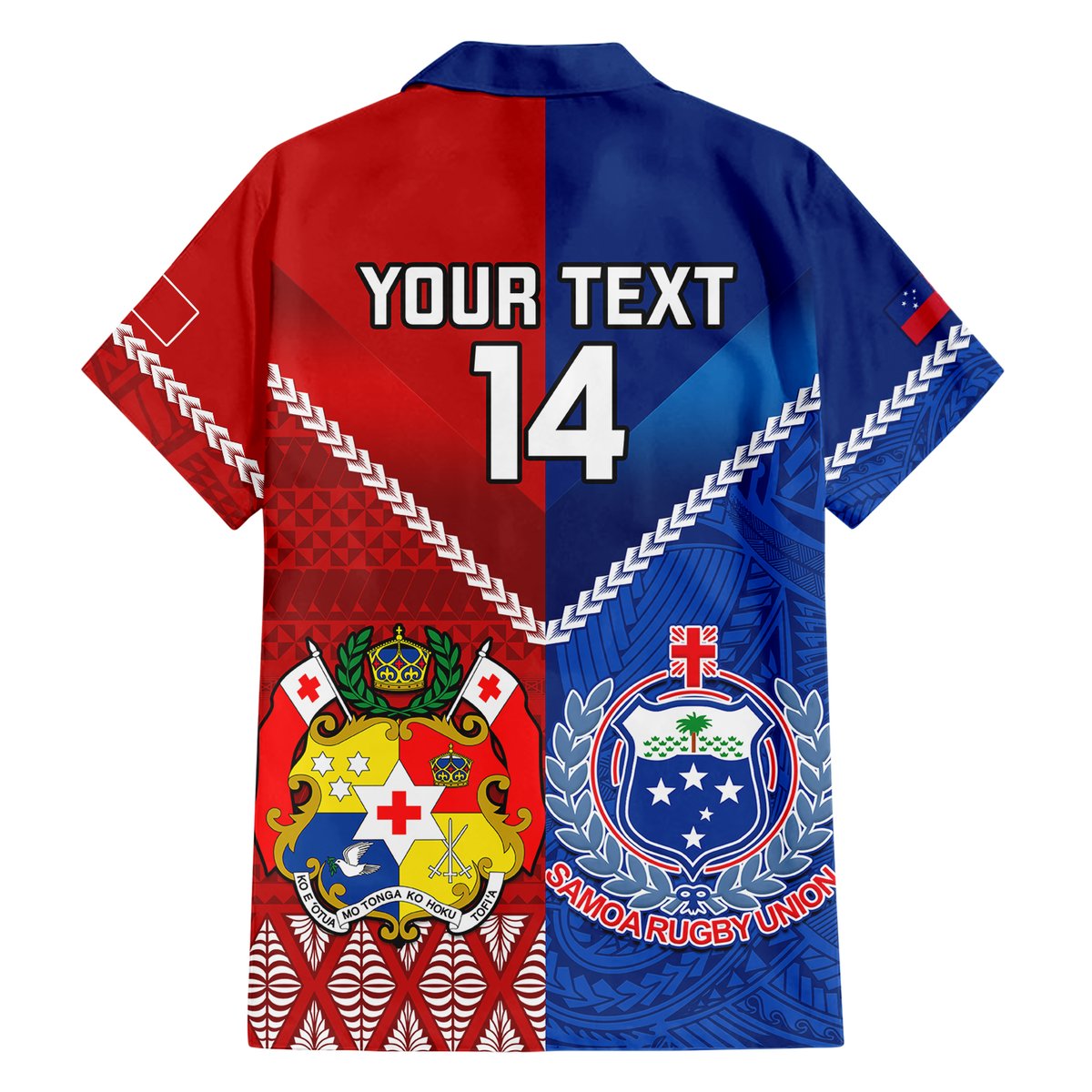 Custom Samoa And Tonga Rugby Hawaiian Shirt 2023 World Cup Manu Samoa With Ikale Tahi LT14 - Polynesian Pride
