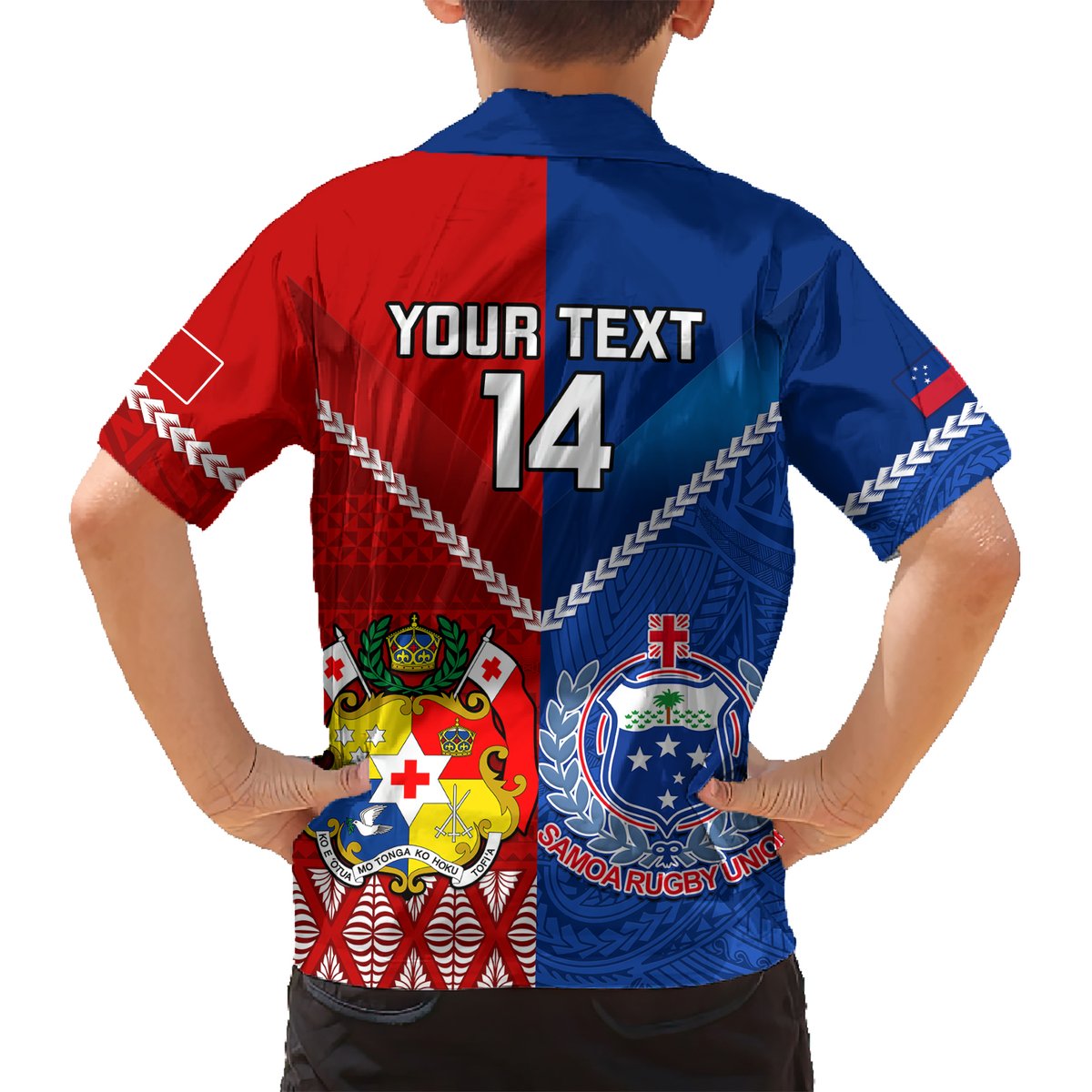 Custom Samoa And Tonga Rugby Hawaiian Shirt 2023 World Cup Manu Samoa With Ikale Tahi LT14 - Polynesian Pride