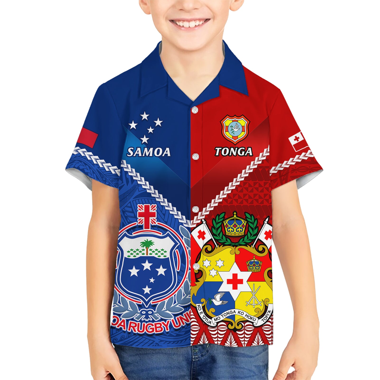 custom-samoa-and-tonga-rugby-kid-hawaiian-shirt-2023-world-cup-manu-samoa-with-ikale-tahi