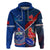 Samoa And France Rugby Hoodie 2023 World Cup Manu Samoa With Les Bleus LT14 Blue - Polynesian Pride