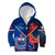 Samoa And France Rugby Kid Hoodie 2023 World Cup Manu Samoa With Les Bleus LT14 Zip Hoodie Blue - Polynesian Pride