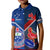 Samoa And France Rugby Kid Polo Shirt 2023 World Cup Manu Samoa With Les Bleus LT14 Kid Blue - Polynesian Pride