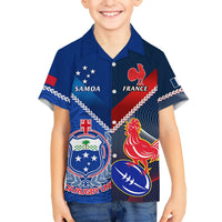 Custom Samoa And France Rugby Hawaiian Shirt 2023 World Cup Manu Samoa With Les Bleus LT14 - Polynesian Pride
