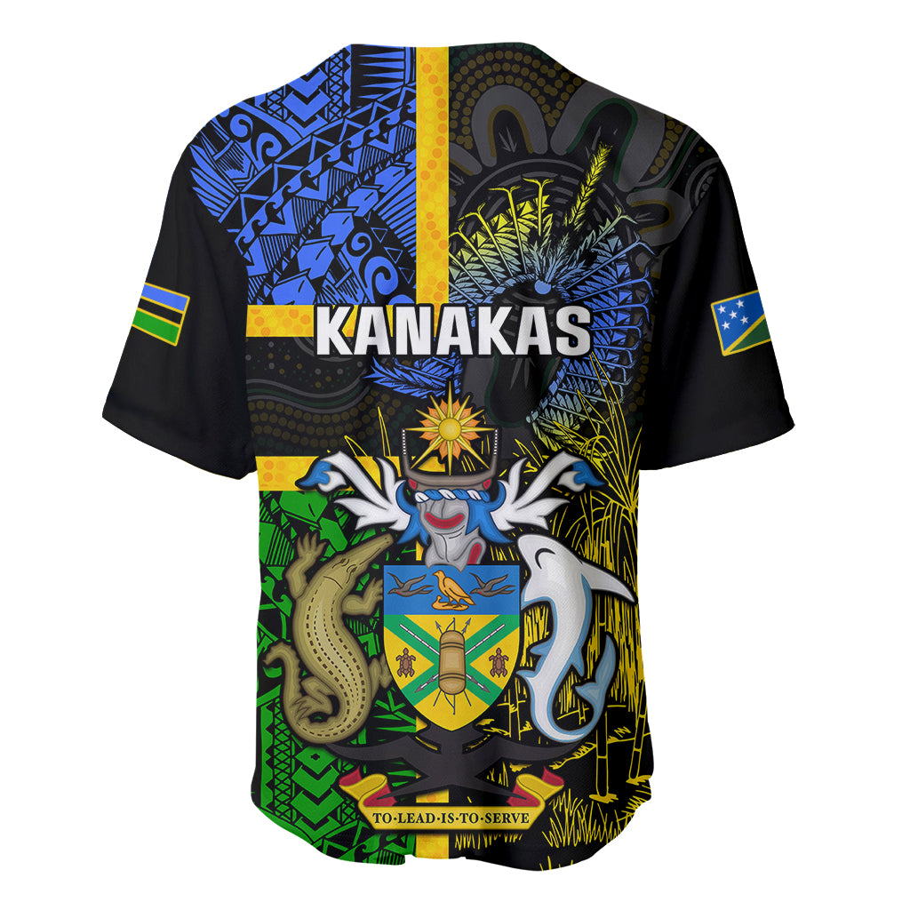 South Sea Islanders Baseball Jersey Kanakas With Solomon Islands Coat Of Arms LT14 - Polynesian Pride
