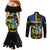 South Sea Islanders Couples Matching Mermaid Dress and Long Sleeve Button Shirts Kanakas With Solomon Islands Coat Of Arms LT14 - Polynesian Pride